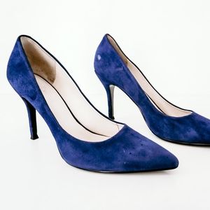 Nine West Suede Blue Heels